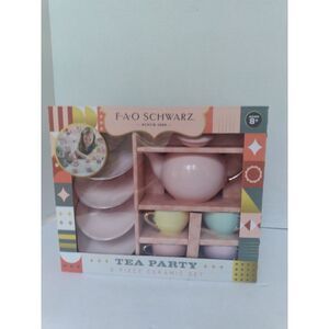 FAO Schwarz Tea Party Set Ceramic 9-Piece Pretend Play Toy Ages‎ 8+